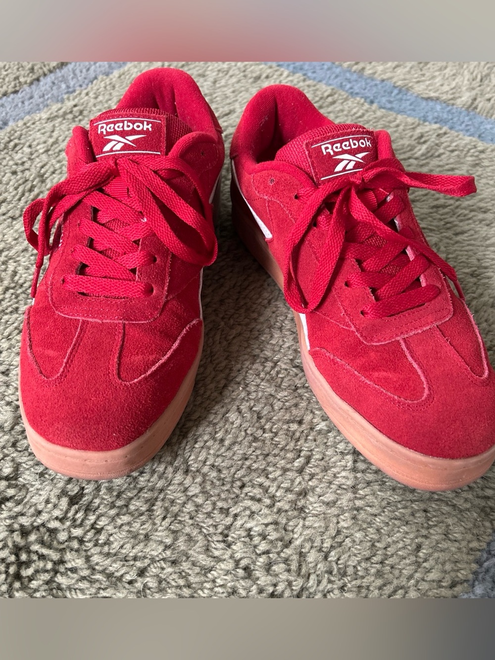 Reebok Women's Forte Lounger Double-Up Sneakers Equestrian Red Rubber Gum